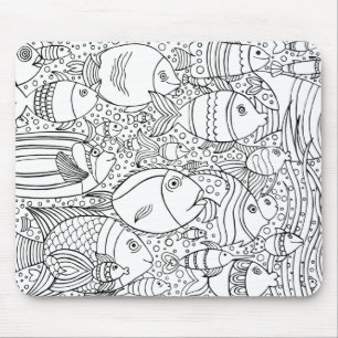 Inspirierte Schule der Fische Mousepad