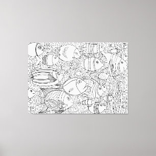 Inspirierte Schule von Fischen 6 Leinwanddruck