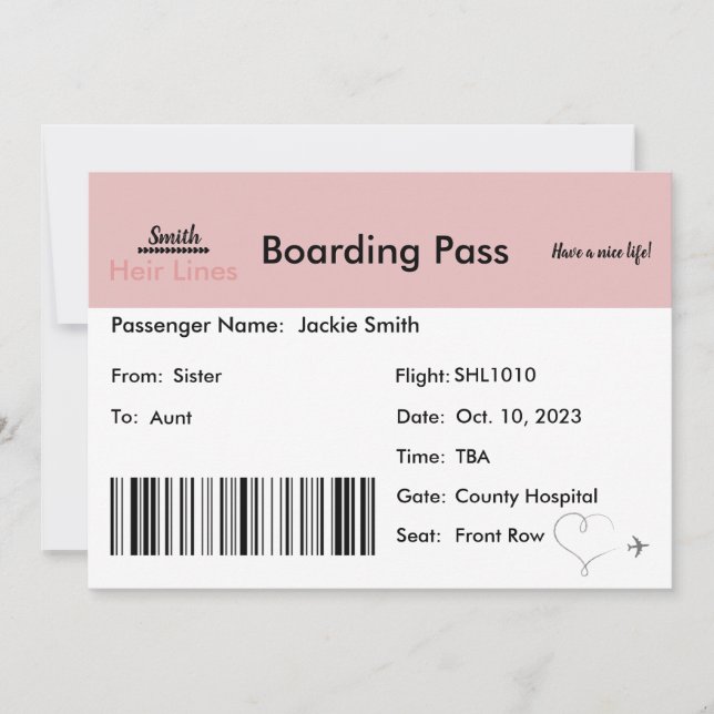 Inspirierte Schwangerschaftsankündigung für Eltern Einladung (Vorderseite)