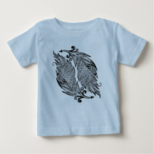 Inspirierte Skizze der Federn Baby T-shirt