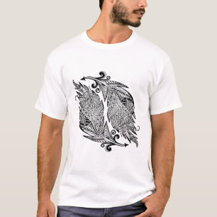 Inspirierte Skizze der Federn T-Shirt