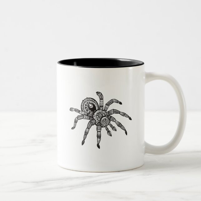 Inspirierte Spinne Zweifarbige Tasse (Rechts)