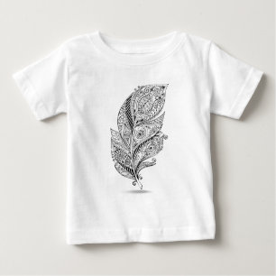 Inspirierte Stammes- Feder Baby T-shirt