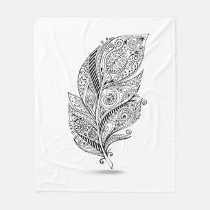 Inspirierte Stammes- Feder Fleecedecke