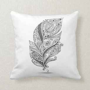 Inspirierte Stammes- Feder Kissen