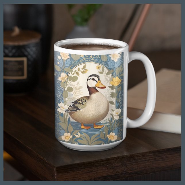 Inspirierte Vintage Blütennatur von niedlichen Ent Kaffeetasse (Von Creator hochgeladen)