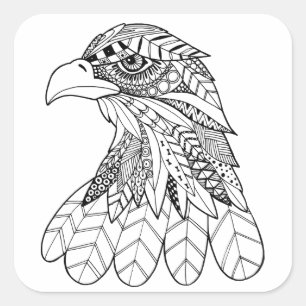 Inspirierter Adler Quadratischer Aufkleber