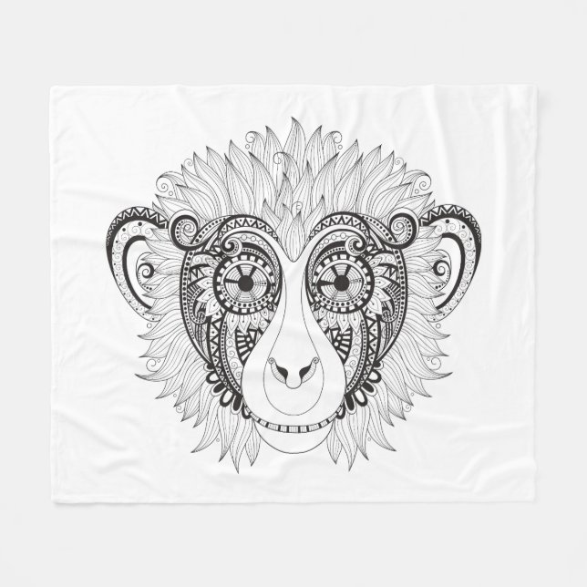 Inspirierter Affe Fleecedecke (Vorderseite (Horizontal))