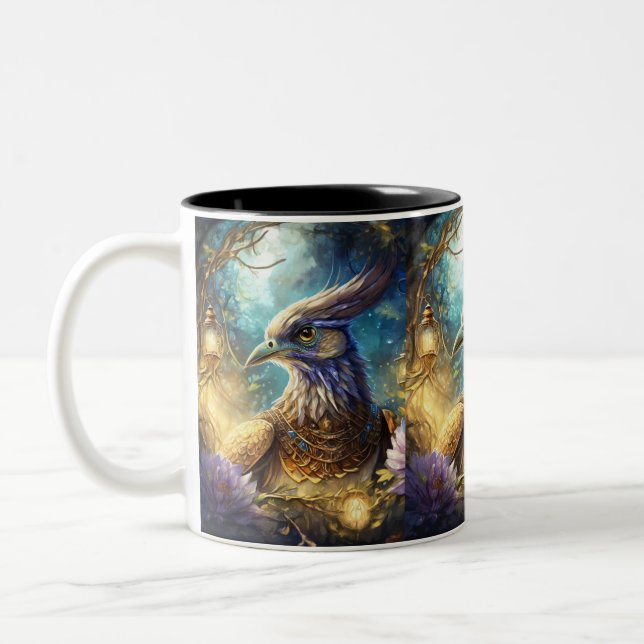 inspirierter andalusischer Vogel Zweifarbige Tasse (Links)