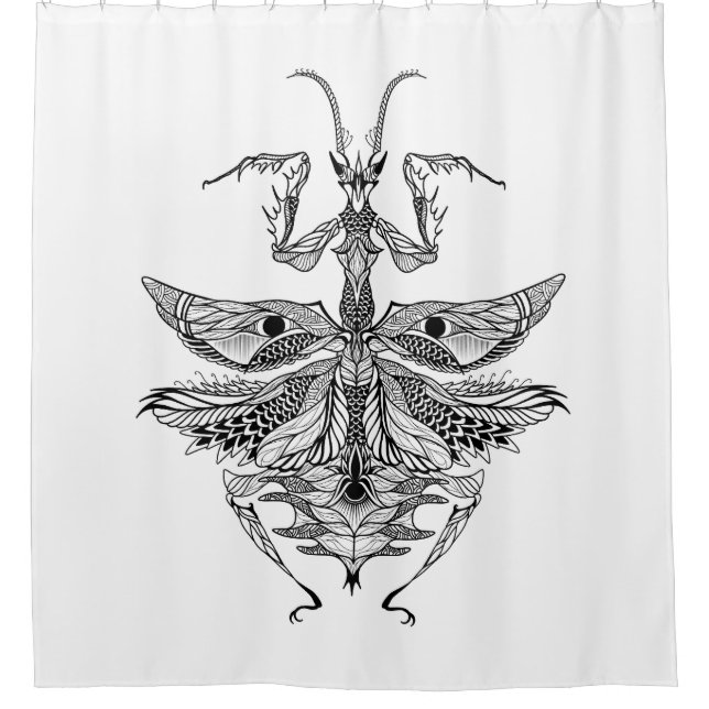 Inspirierter betender Mantis Duschvorhang (Vorderseite)