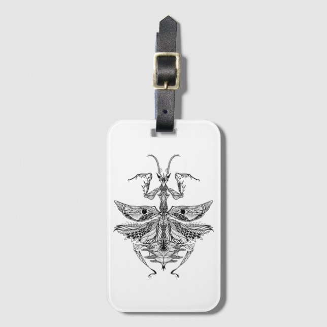 Inspirierter betender Mantis Gepäckanhänger (Vorderseite Vertikal)