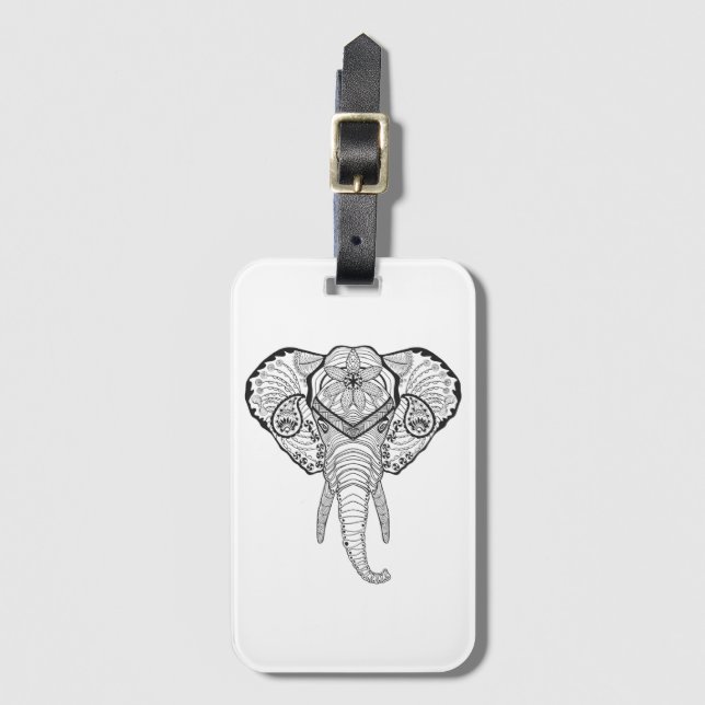 Inspirierter Elefant-Kopf Gepäckanhänger (Vorderseite Vertikal)
