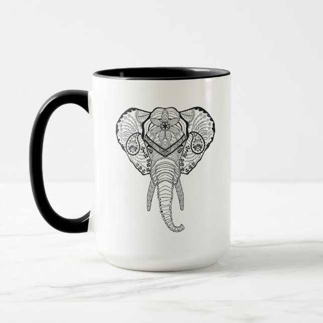 Inspirierter Elefant-Kopf Tasse (Links)