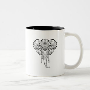 Inspirierter Elefant-Kopf Zweifarbige Tasse