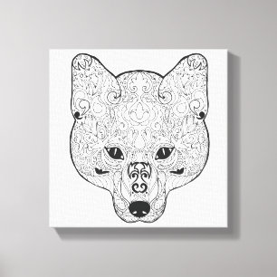 Inspirierter Fox-Kopf 6 Leinwanddruck