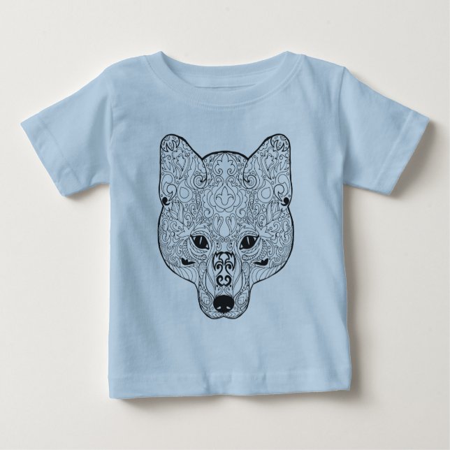 Inspirierter Fox-Kopf Baby T-shirt (Vorderseite)
