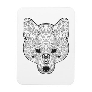 Inspirierter Fox-Kopf Magnet