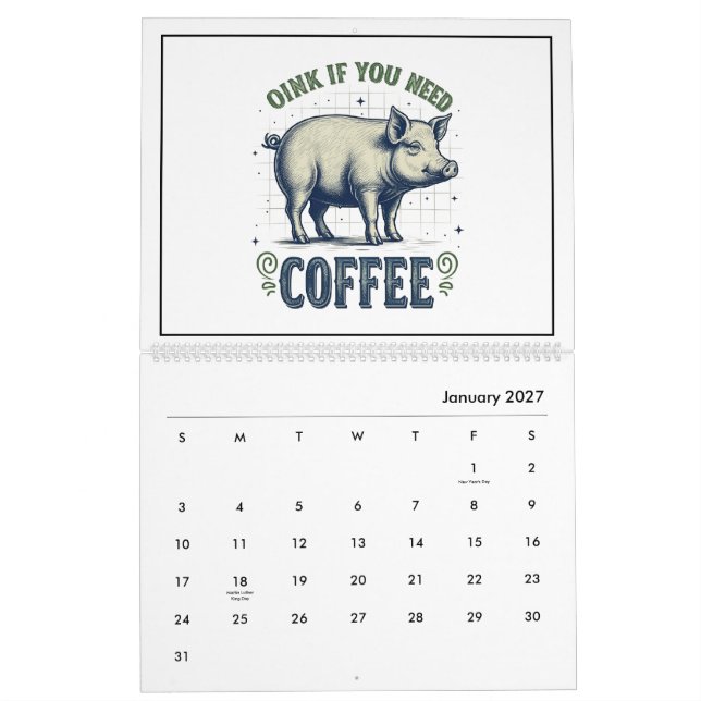 Inspirierter Kalender für Funny Animal (Jan 2027)