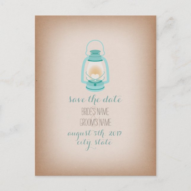 Inspirierter Kartenvorrat für hellblaues Camping Ankündigungspostkarte (Vorderseite)