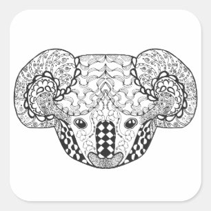 Inspirierter Koala-Bär Quadratischer Aufkleber
