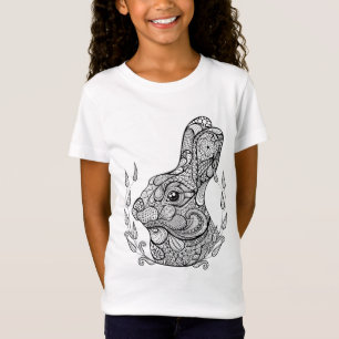 Inspirierter Kopf des Kaninchens im Wreath T-Shirt