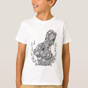 Inspirierter Kopf des Kaninchens im Wreath T-Shirt
