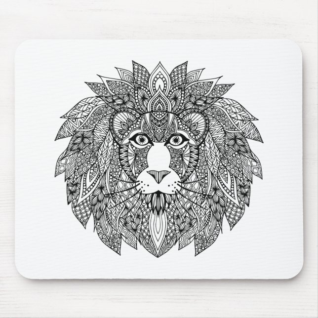 Inspirierter Löwe-Kopf 4 Mousepad (Vorne)