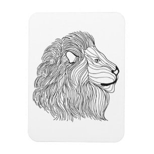 Inspirierter Löwe-Kopf 5 Magnet