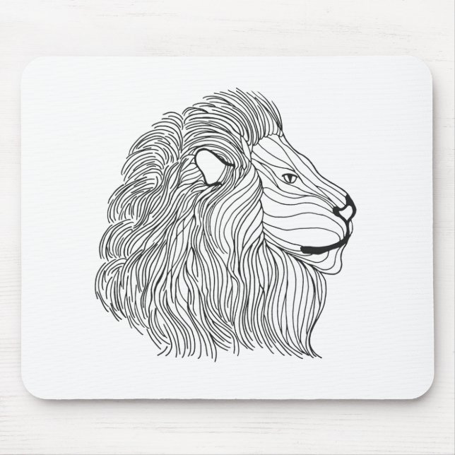 Inspirierter Löwe-Kopf 5 Mousepad (Vorne)