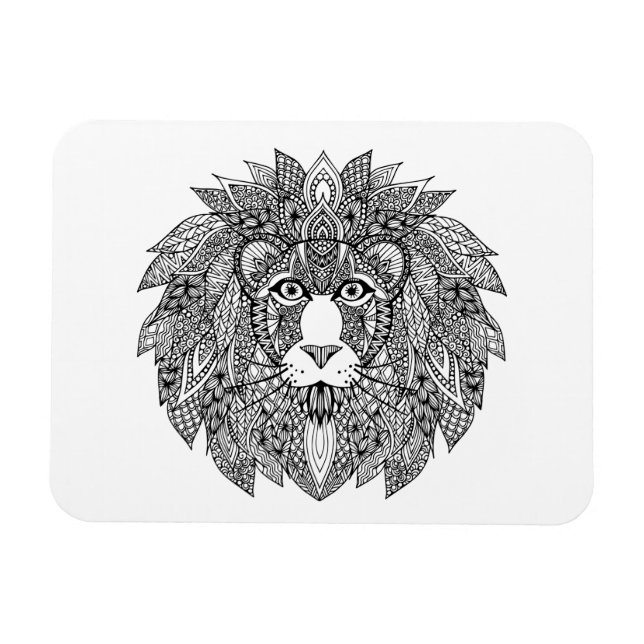 Inspirierter Löwenkopf 4 Magnet (Horizontal)