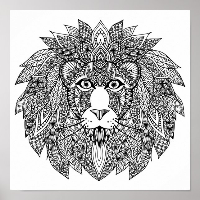 Inspirierter Löwenkopf 4 Poster (Vorne)