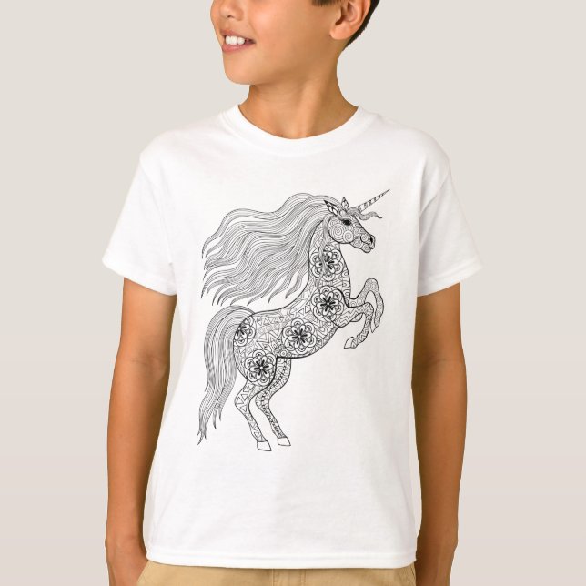 Inspirierter magischer Unicorn T-Shirt (Vorderseite)