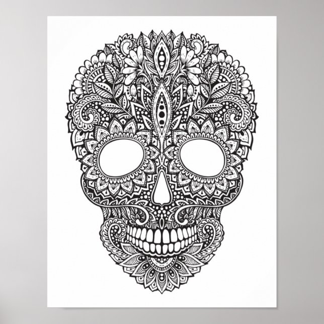 Inspirierter menschlicher Schädel 2 Poster (Vorne)