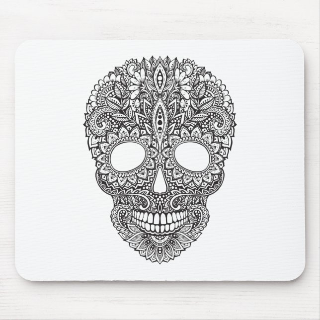 Inspirierter menschlicher Schädel Mousepad (Vorne)