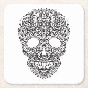 Inspirierter menschlicher Schädel Rechteckiger Pappuntersetzer