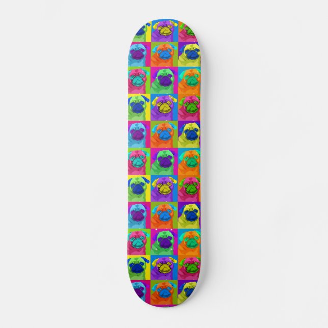inspirierter MopsSkateboard Skateboard (Vorderseite)