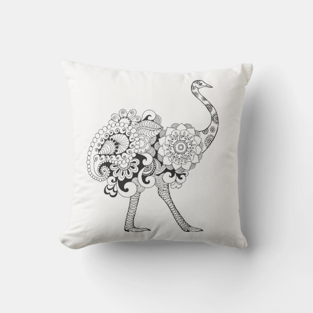 Inspirierter Ostrich Kissen (Vorderseite)