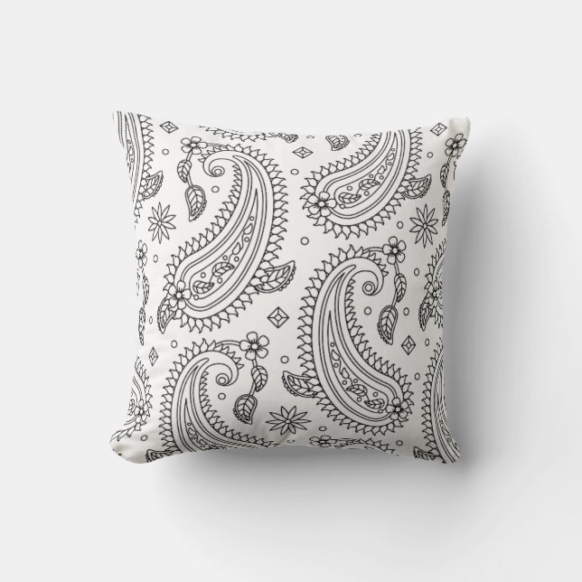 Inspirierter Paisley-Entwurf Kissen (Vorderseite)