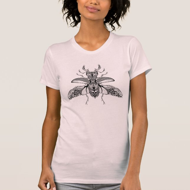Inspirierter psychedelischer Hirsch-Käfer T-Shirt (Vorderseite)