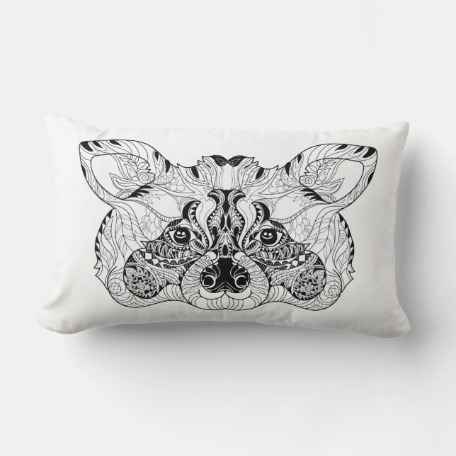 Inspirierter Raccoon Lendenkissen (Vorderseite)