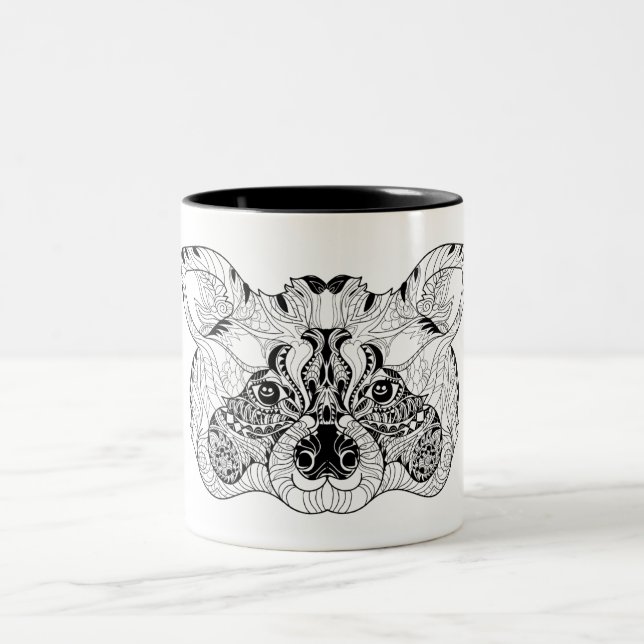 Inspirierter Raccoon Zweifarbige Tasse (Mittel)