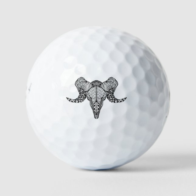Inspirierter Schafskull Golfball (Vorderseite)