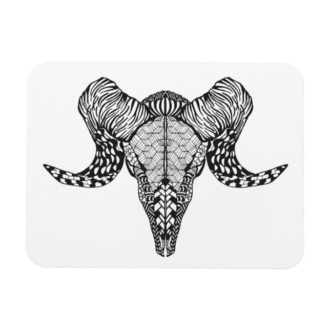 Inspirierter Schafskull Magnet (Horizontal)