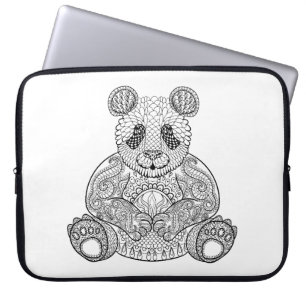 Inspirierter Stammes- Panda Laptopschutzhülle