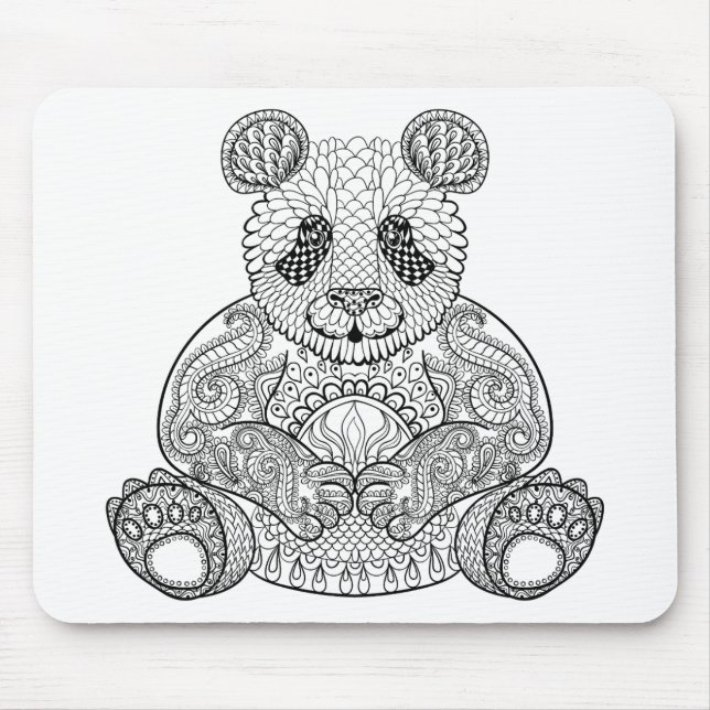 Inspirierter Stammes- Panda Mousepad (Vorne)