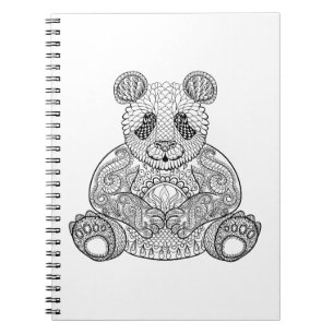 Inspirierter Stammes- Panda Notizblock