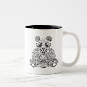 Inspirierter Stammes- Panda Zweifarbige Tasse