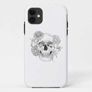Inspirierter Totenkopf und Blumen Case-Mate iPhone Hülle