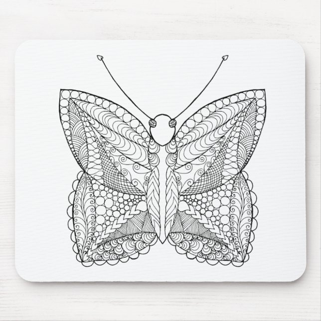 Inspirierter tropischer Entwurfs-Schmetterling Mousepad (Vorne)