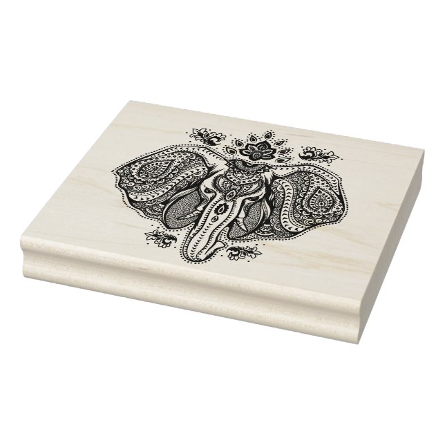 Inspirierter Vintager indischer Elefant Gummistempel (Stempel)